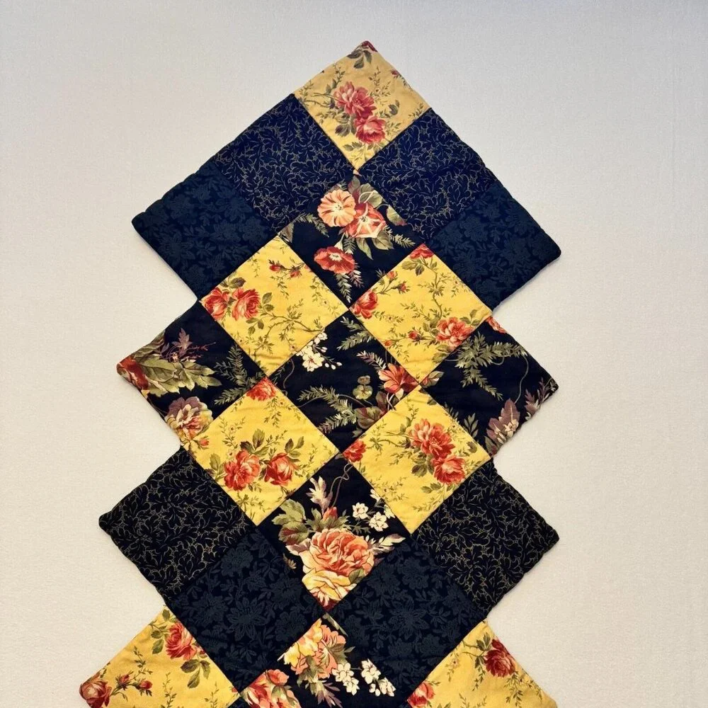 Decorative Reversible Quilted Table Runner Colorful Floral Rectangle 18‎ x 52